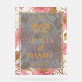 Pink & Gold Glam Welkomstbord Acryl Bord