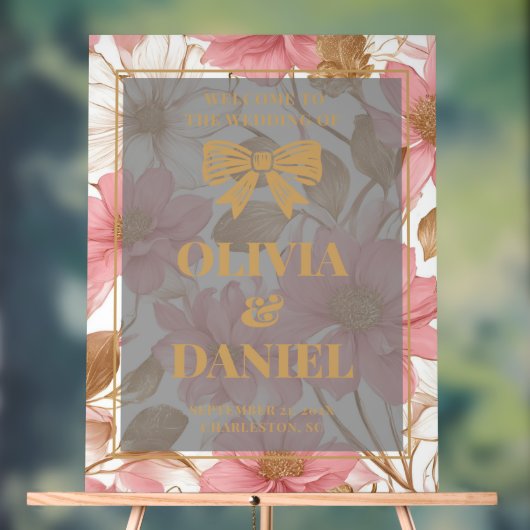 Pink & Gold Glam Welkomstbord Acryl Bord (Neutraal)