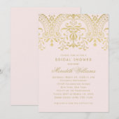 Pink Gold  Glamor Wedding Vrijgezellenfeest Kaart (Voorkant / Achterkant)