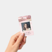 Pink Gold Glitter Agaat Hair Make-up Zakelijke ID Badge (Handheld)