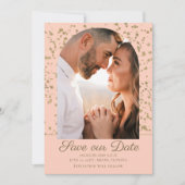 Pink Gold Glitter Arch Dome Photo Weddenschap Save The Date (Voorkant)