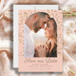 Pink Gold Glitter Arch Dome Photo Weddenschap Save The Date