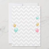 Pink Gold Glitter Balloons Birthday Uitnodiging (Achterkant)