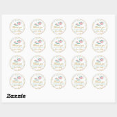 Pink Gold Glitter Birthday Tea Party Hartelijk dan Ronde Sticker (Vel)