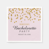 Pink Gold Glitter confetti Bachelorette Servetten (Voorkant)