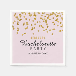 Pink Gold Glitter confetti Bachelorette Servetten