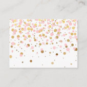 Pink Gold Glitter Confetti Luier Raffle Ticket Informatiekaartje (Achterkant)