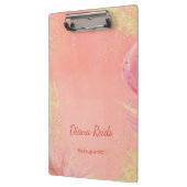 Pink gold glitter custom name klembord (Links)