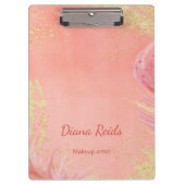 Pink gold glitter custom name klembord (Voorkant)