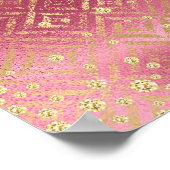 Pink Gold Glitter Girl's Birthday Party Poster (Hoek)