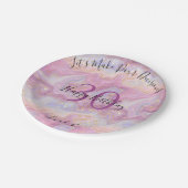 Pink Gold Glitter Marble Agate Geode 30th Birthday Papieren Bordje (Gekanteld)