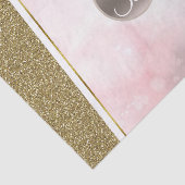 Pink Gold Glitter Sparkle Glam Monogram Initiaal Tissuepapier (Detail)