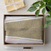 Pink Gold Glitter Sparkle Glam Monogram Initiaal Tissuepapier (Geschenk)