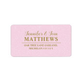 Pink Gold Glitter Sparkle monogram bruiloft Etiket (Voorkant)
