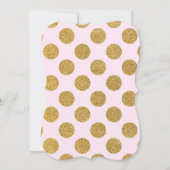Pink Gold Glitter Sparkle Second Birthday Invite Kaart (Achterkant)