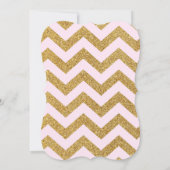 Pink Gold Glitter Sparkle Second Birthday Invite Kaart (Achterkant)