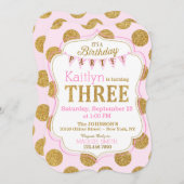 Pink Gold Glitter Sparkle Uitnodiging voor de derd (Voorkant / Achterkant)