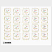 Pink Gold Glitter Tea Party Hartelijk dank Vierkante Sticker (Vel)