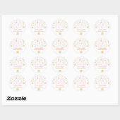 Pink Gold Glitter Winter Snowflake ONEderland Baby Ronde Sticker (Vel)
