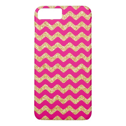 Pink Gold Glitter Zigzag Chevron Pattern Case-Mate iPhone Case (Achterkant)