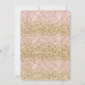 Pink Gold Glitzy Girly Glitter Ombre Kaart (Achterkant)