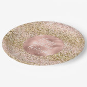 Pink Gold Glitzy Girly Glitter Ombre Papieren Bordje (Gekanteld)