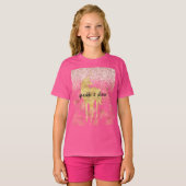 Pink Gold Glitzy Glitter Eenhoorn T-shirt (Voorkant volledig)