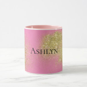 Pink Gold Glitzy Glitter Mok