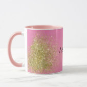 Pink Gold Glitzy Glitter Mok (Links)