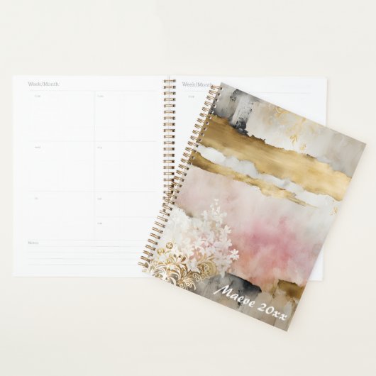 Pink Gold Grey Wabi Sabi Planner (Display)