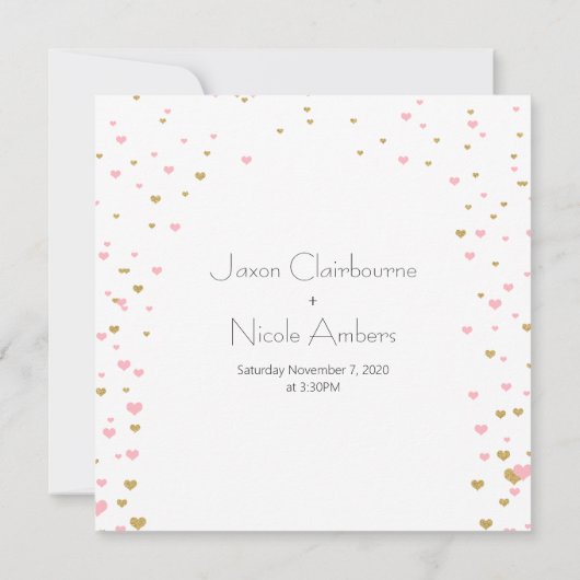 Pink Gold Heart Cascading Verandering van Plannen Kaart (Achterkant)