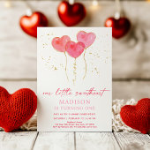 Pink Gold Hearts eerste verjaardag Kaart