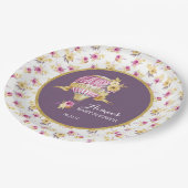Pink+Gold Hete Luchtballon Baby shower Gepersonali Papieren Bordje (Gekanteld)