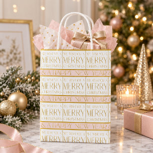 Pink Gold Kerstpatroon#35 ID1009 Medium Cadeauzakje