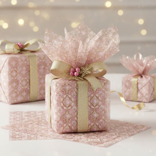 Pink Gold Kerstpatroon#3 ID1009 Tissuepapier