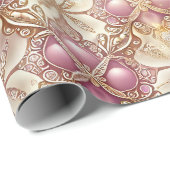 Pink Gold Kerstpatroon#4 ID1009 Cadeaupapier (Rol Hoek)
