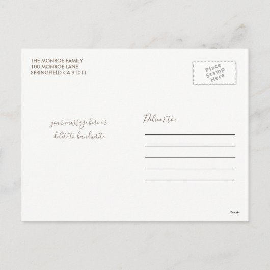 Pink & Gold kerstretro Pattern Foto Briefkaart (Achterkant)