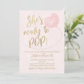 Pink Gold klaar voor Pop Baby shower Kaart (Staand voorkant)