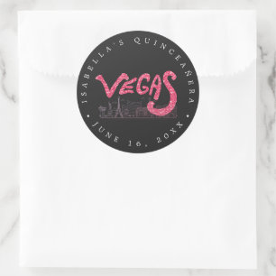 Pink Gold Las Vegas Quinceañera Hartelijk dank Ronde Sticker