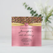 Pink Gold Leopard Folie Gem Heart 50e verjaardag Kaart (Staand voorkant)
