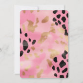 Pink Gold Leopard Gold Glitter Party Kaart (Achterkant)