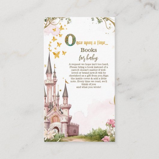 Pink Gold Little Princess Royal Boeken voor Baby Informatiekaartje (Voorkant)