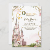 Pink Gold Little Princess Royal Castle Baby shower Kaart (Voorkant)