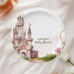 Pink Gold Little Princess Royal Castle Baby shower Papieren Bordje<br><div class="desc">Maak uw baby shower nog magischer met onze Once Upon a Time Fairytale Castle Baby shower Paper Borden. Deze borden zijn ontworpen om uw prinsessenfeest aan te vullen en zijn voorzien van een grillig sprookjeskasteel dat is versierd met zachte pasteltinten, sprankelende details en delicate gouden accenten. Het betoverende ontwerp geeft...</div>