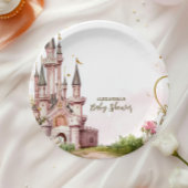 Pink Gold Little Princess Royal Castle Baby shower Papieren Bordje