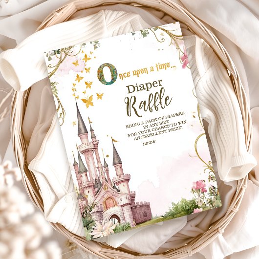 Pink Gold Little Princess Royal Diapper Raffle Informatiekaartje