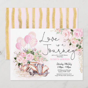 Pink Gold Love is een reis Vrijgezellenfeest Kaart