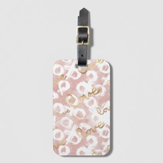 Pink Gold Love XO Bagagelabel (Voorkant (verticaal))
