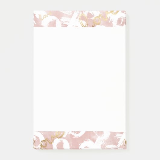 Pink Gold Love XO Post-it® Notes (Voorkant)