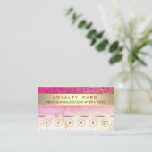 Pink Gold Loyalty Card Salon Makeup Artist (Staand voorkant)